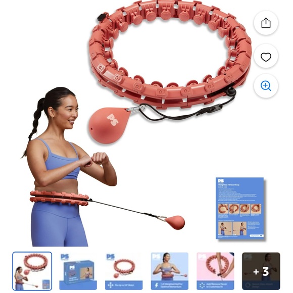 POPSUGAR Adjustable Fitness Hoop in Coral - Picture 1 of 10
